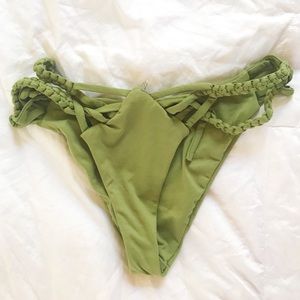 forest green braided frankies bikinis bottom